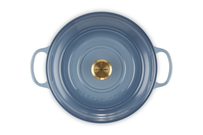 Le Creuset Signature Cast Iron Shallow Casserole 30cm Chambray - Image 4
