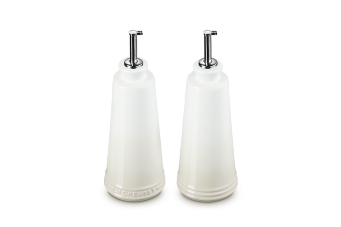 Le Creuset 330ml Stoneware Oil & Vinegar Set Meringue - Image 2
