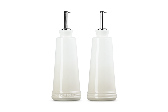 Le Creuset 330ml Stoneware Oil & Vinegar Set Meringue - Image 3