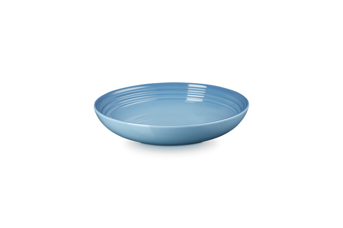 Le Creuset 22cm Chambray stoneware pasta bowl, scratch-resistant, oven and microwave safe – available at Keans Claremorris.
