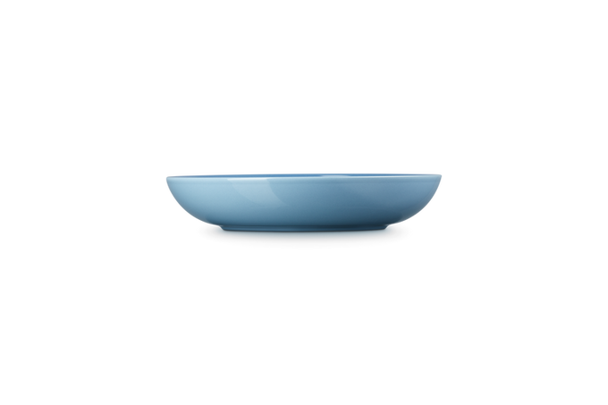 Le Creuset 22cm Chambray Pasta Bowl, durable stoneware, vibrant blue, available at Keans Claremorris.