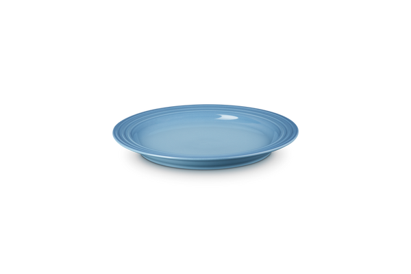 Le Creuset 22cm Chambray stoneware side plate with three-ring design, scratch-resistant, microwave and oven safe – Keans