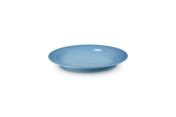 Le Creuset 22cm Chambray stoneware side plate with three-ring design, scratch-resistant, microwave and oven safe – Keans