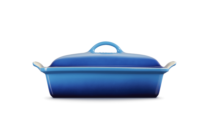 Le Creuset 33cm Rectangular Dish w/lid Azure - Image 3