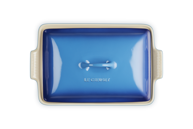 Le Creuset 33cm Rectangular Dish w/lid Azure - Image 4