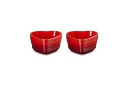 Le Creuset Set of 2 Heart Ramekins Cerise