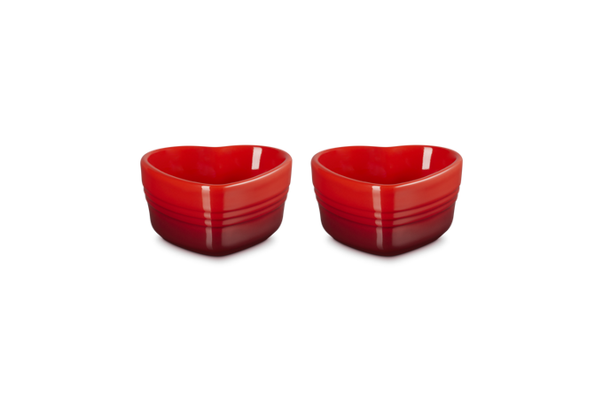 Le Creuset Set of 2 Heart Ramekins Cerise - Image 2