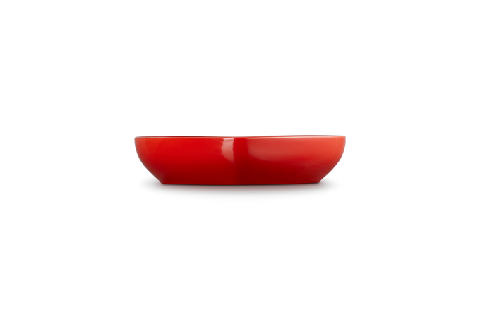Le Creuset Heart Bowl 20cm in Cerise red, durable stoneware, perfect for serving - available at Keans Claremorris.
