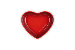 Le Creuset Heart Bowl 20cm in Cerise red, durable stoneware, perfect for serving, available at Keans Claremorris.