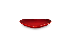 Le Creuset Heart Plate 22cm in Cerise red, durable stoneware dinnerware - available at Keans Claremorris
