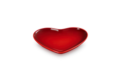 Le Creuset Heart Plate 22cm in Cerise red, durable stoneware dinnerware - available at Keans Claremorris