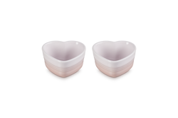 Le Creuset Set of 2 Heart Ramekins Shell Pink