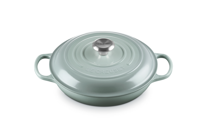 Le Creuset Signature Cast Iron Shallow Casserole 26cm Sea Salt - Image 2