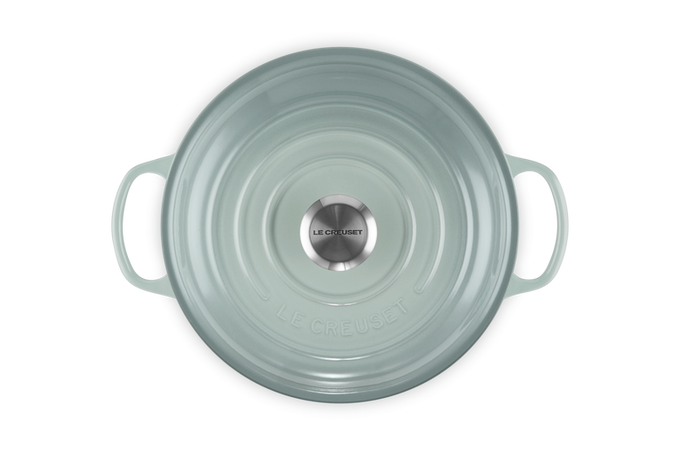Le Creuset Signature Cast Iron Shallow Casserole 26cm Sea Salt - Image 4