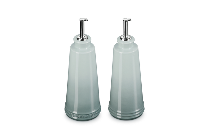 Le Creuset 330ml Stoneware Oil & Vinegar Set Sea Salt - Image 2