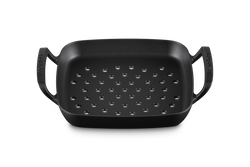 Le Creuset Cast Iron BBQ Outdoor Square Grilling Basket for even cooking, available at Keans Claremorris.