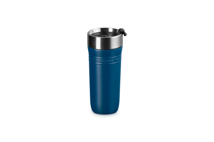 Le Creuset On The Go 350ml Travel Mug, durable insulated coffee cup, perfect for travel – available at Keans Claremorris.