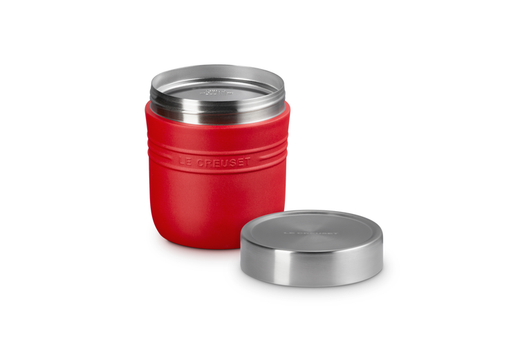 Le Creuset On The Go 500ml Food Flask in vibrant color, insulated for hot and cold meals – available at Keans Claremorris
