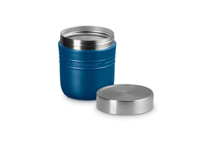 Le Creuset On The Go 500ml insulated food flask, durable and portable, available at Keans Claremorris.