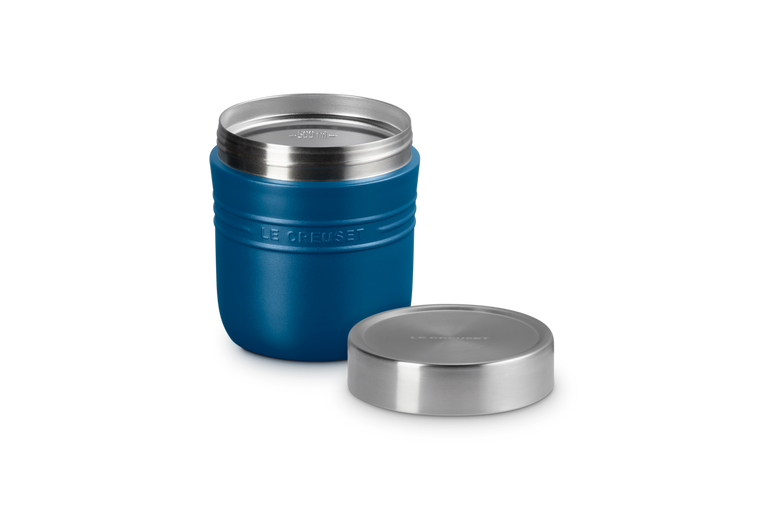 Le Creuset On The Go 500ml insulated food flask, durable and portable, available at Keans Claremorris.