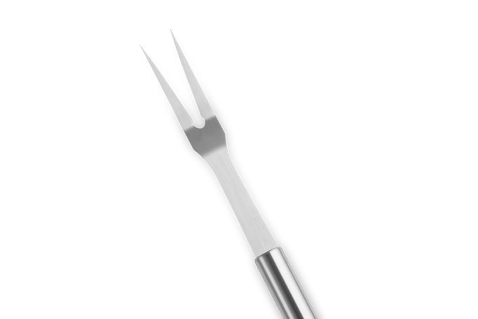 Le Creuset BBQ Outdoor Stainless Steel Fork for grilling, durable and sleek – available at Keans Claremorris.