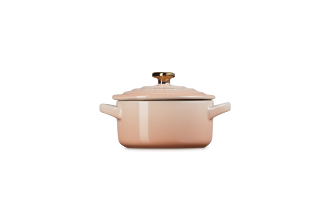 Le Creuset Petite Casserole With Gold Heart Knob Peche - Image 3