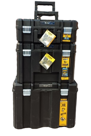 DEWALT TSTAK 2.0 Mobile Storage Box Bundle with wheels and handle, durable tool organizer - Keans Claremorris