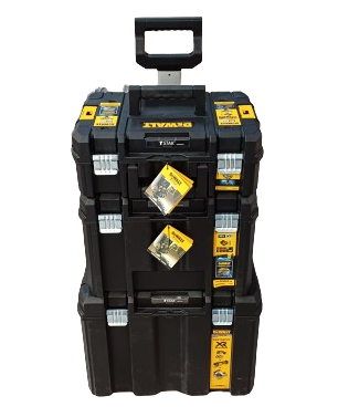 DEWALT TSTAK 2.0 Mobile Storage Box Bundle with wheels and handle, durable tool organizer - Keans Claremorris