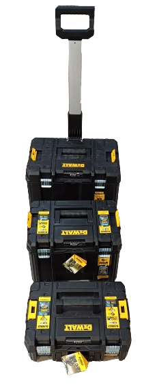 DEWALT TSTAK 2.0 Mobile Storage Box Bundle with wheels and handle, durable tool organizer – available at Keans Claremorris
