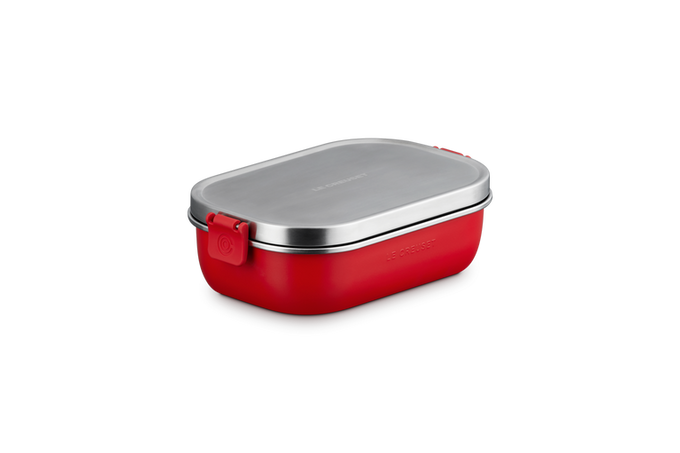Le Creuset On The Go 900ml Lunch Box, durable and compact, available at Keans Claremorris store.