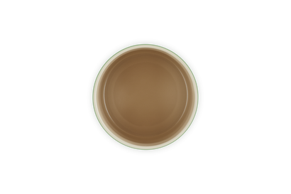 Top-down view of a Le Creuset Small Utensil Jar in bamboo color with a glossy finish.