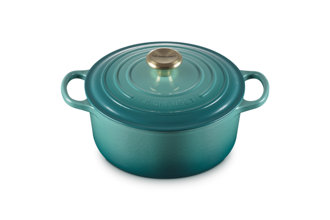 Le Creuset 20cm Round Casserole Blue Riviera - Image 2