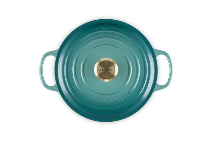 Le Creuset 20cm Round Casserole Blue Riviera - Image 4