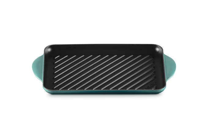 Le Creuset 32cm Traditional Rectangular Grill Blue Riviera - Image 2