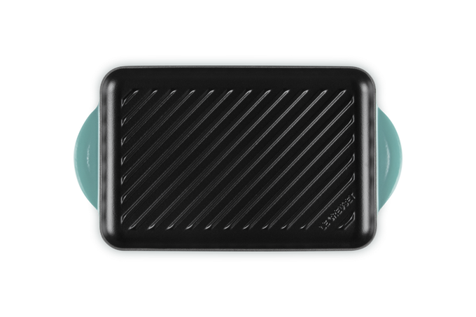 Le Creuset 32cm Traditional Rectangular Grill Blue Riviera - Image 4