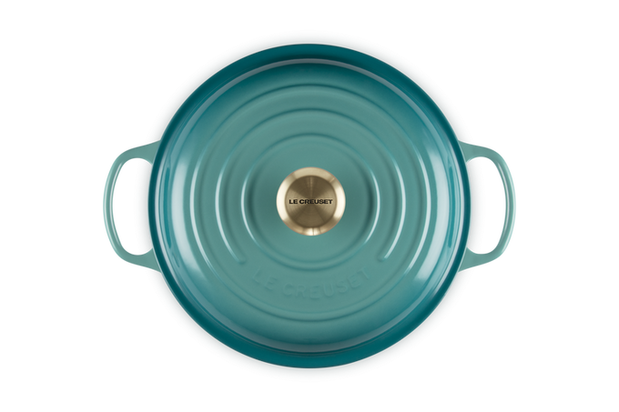 Le Creuset 30cm Shallow Casserole Blue Riviera - Image 4