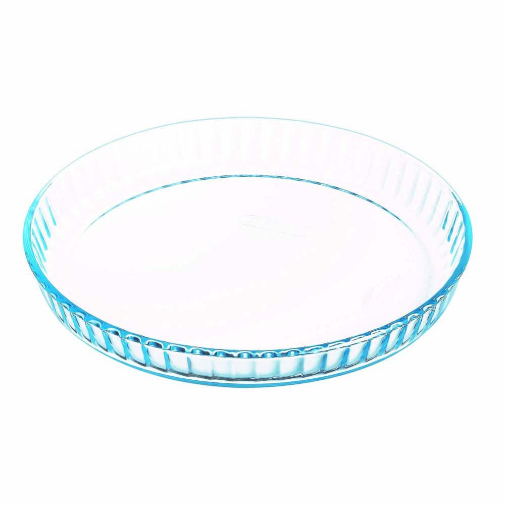Pyrex 28cm flan dish, borosilicate glass, scratch-resistant, oven to freezer safe, ideal for pies and desserts - Keans