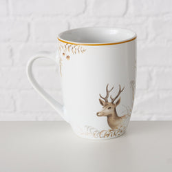 White Porcelain Mug Maria with Deer Design, 330 ml, Assorted, Sold Singly – Keans Claremorris