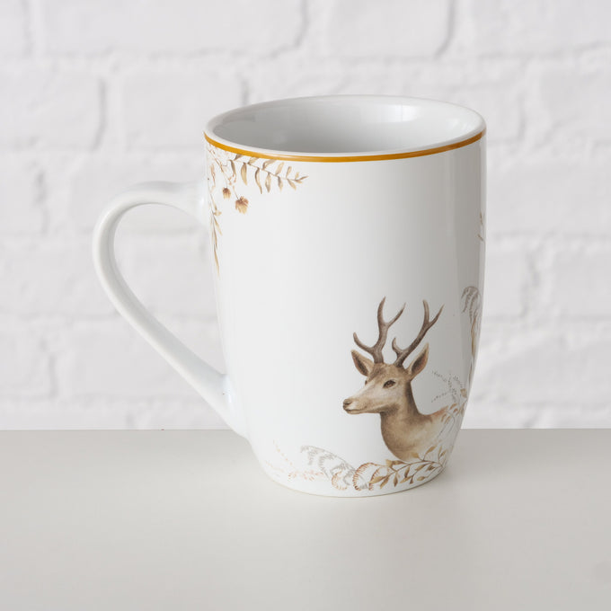 White Porcelain Mug Maria with Deer Design, 330 ml, Assorted, Sold Singly – Keans Claremorris