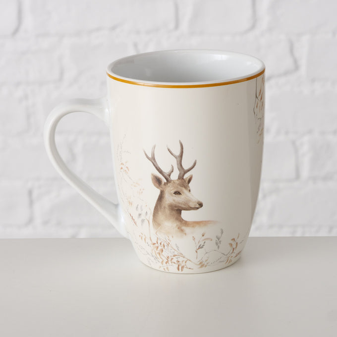 White Porcelain Mug Maria with Deer Design, 330 ml, Assorted, Sold Singly – Keans Claremorris
