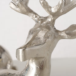 Silver Aluminium Deer 16 cm, decorative figurine, sold singly, 2 assorted designs – Keans Claremorris