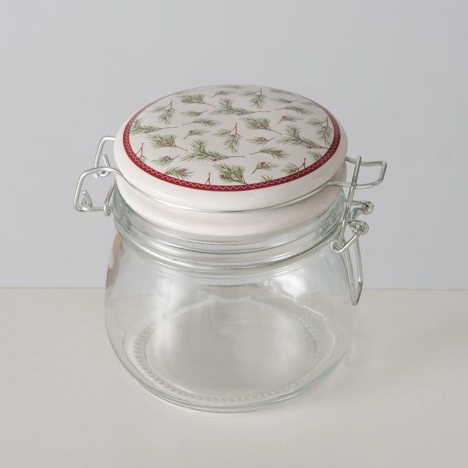 Christmas Storage Jar 450ml Charlene Design, single sold, festive kitchen container – Keans Claremorris