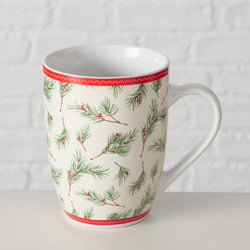 Porcelain Mug Charlene 330ml, assorted designs, sold singly, durable ceramic cup – Keans Claremorris