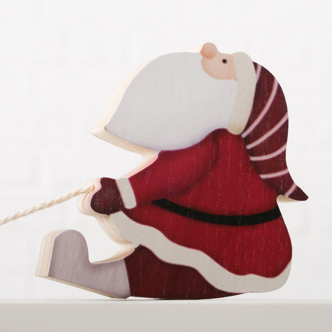 Santa Shelf Sitter made of pine wood, 23 cm tall, decorative holiday figure – Keans Claremorris