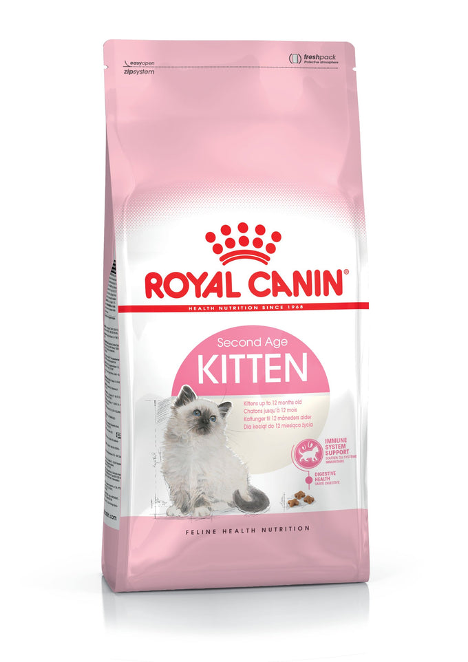 Royal Canin Kitten Food 2kg for digestive health, prebiotics, and balanced nutrition – available at Keans Claremorris.