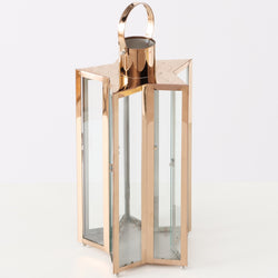 Star-shaped Estrella lantern in rose gold nickel finish, 41.5 cm high, stainless steel, indoor decorative lighting – Keans