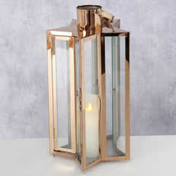 Star Lantern Estrella in rose gold nickel finish, 41.5 cm height – decorative lighting by Keans Claremorris