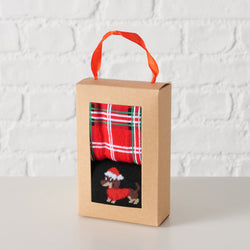 Sock Frida 2-pack multi-coloured checkered socks in dark blue, red, white, soft poly/elast blend – Keans Claremorris