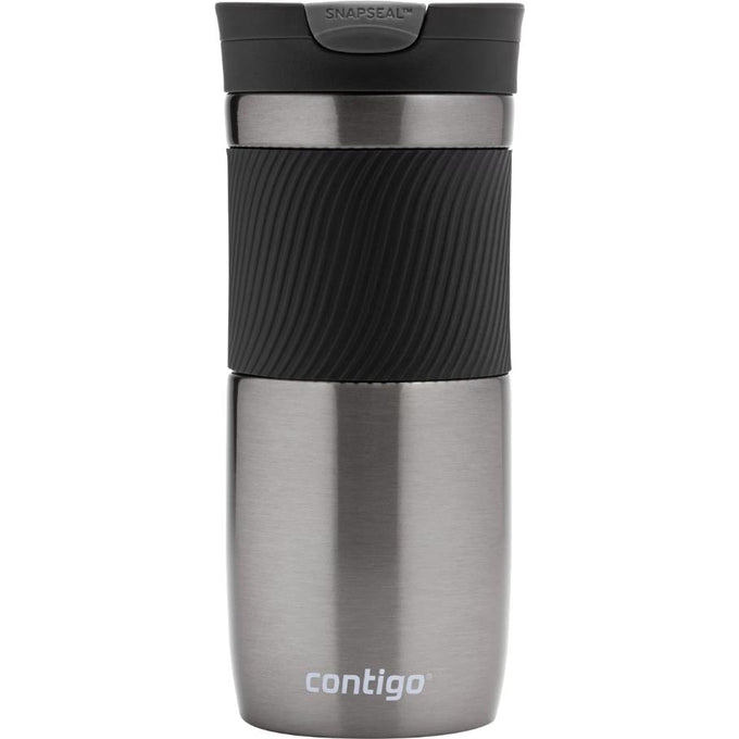 Contigo Byron SNAPSEAL 470ml travel mug in gunmetal, leak-proof, one-handed use, keeps drinks hot/cold – Keans Claremorris