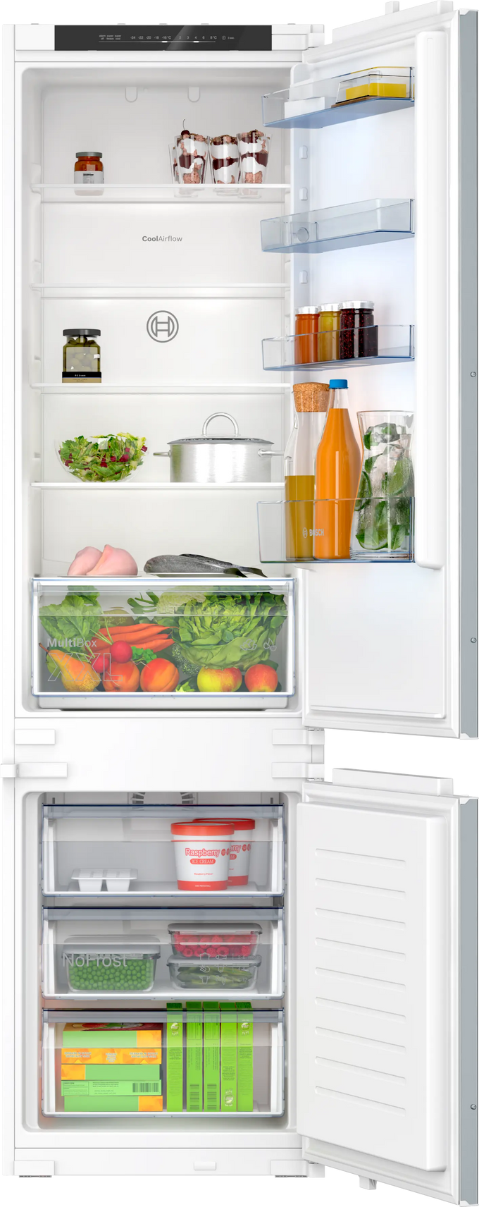 Bosch Series 2 No Frost 193.5 x 54. Sliding hinge Integrated Fridge Freezer – KIN96NSE0G - Image 1